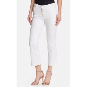 Sanctuary Jeans White Connector Kick Crop Size 26